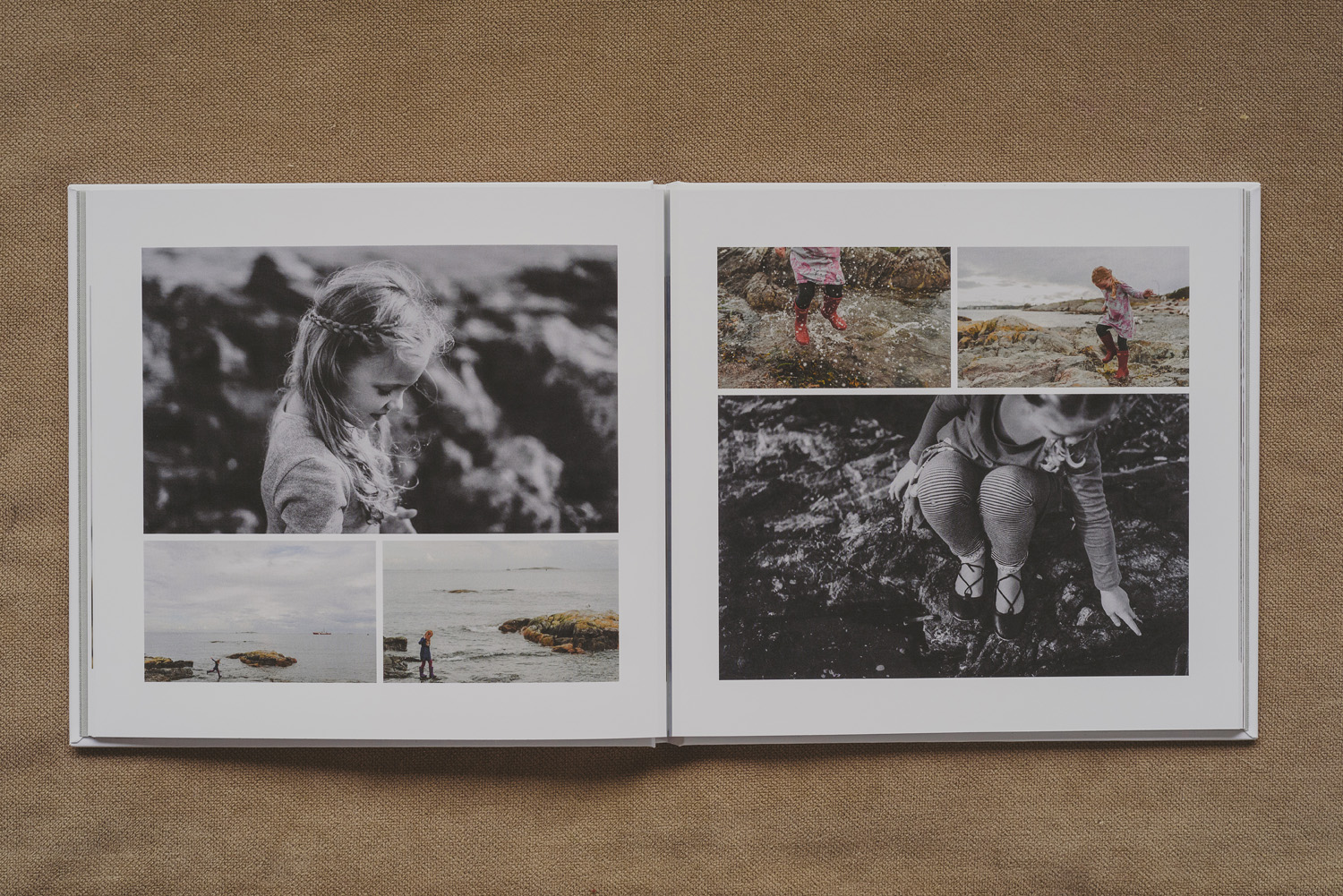 beautiful family photo book-2 young girls at beach