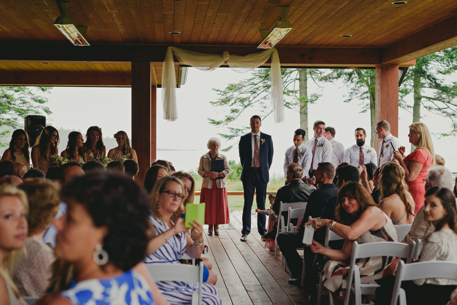 hornby island wedding in the rain