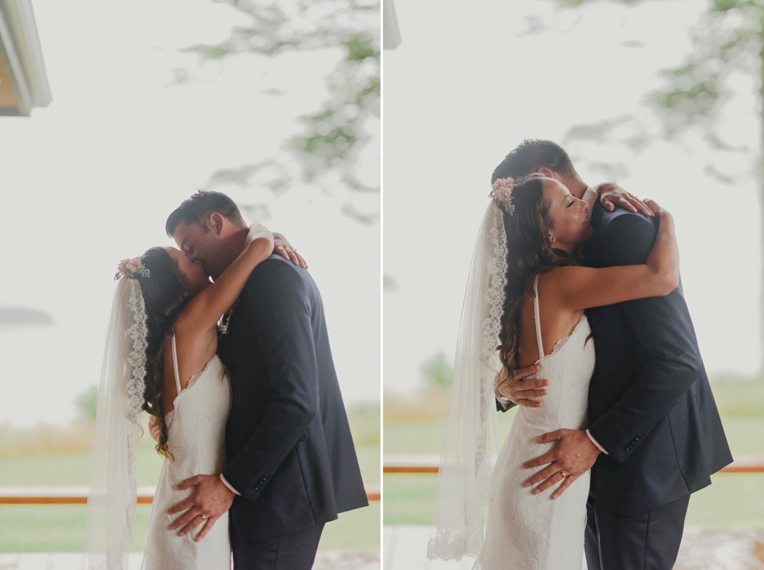 hornby island wedding in the rain