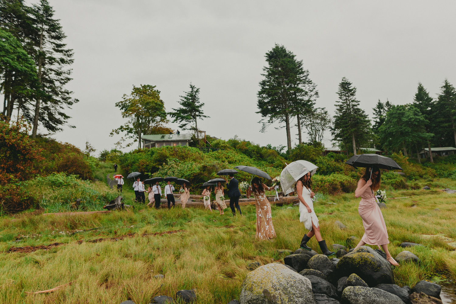 hornby island wedding in the rain