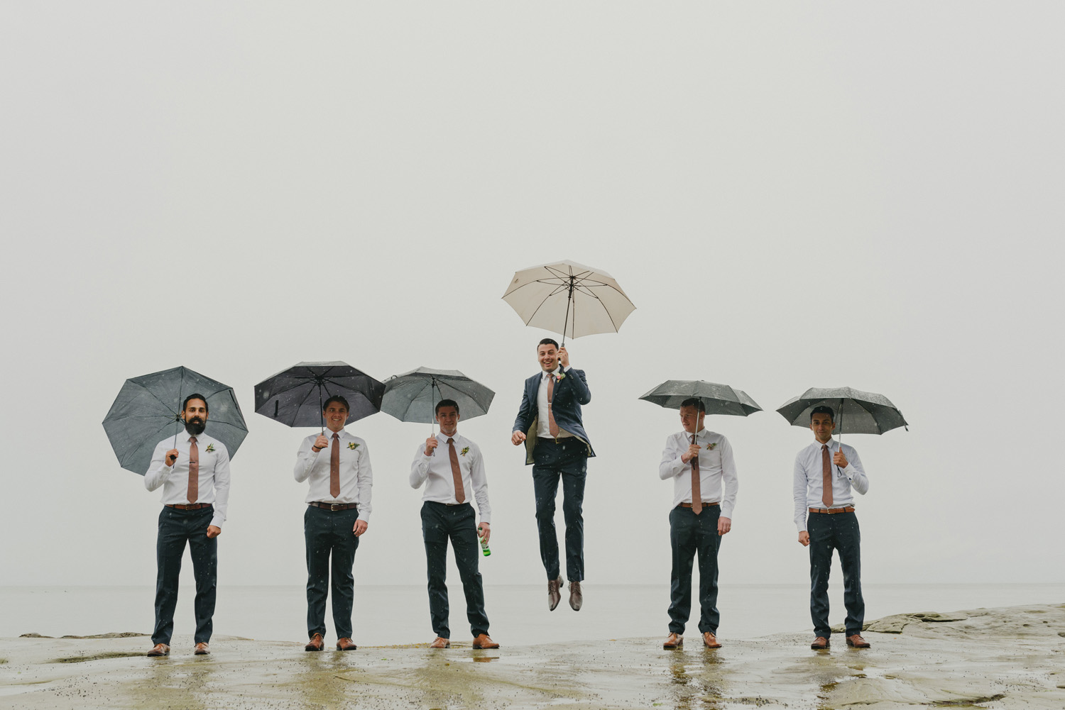 hornby island wedding in the rain