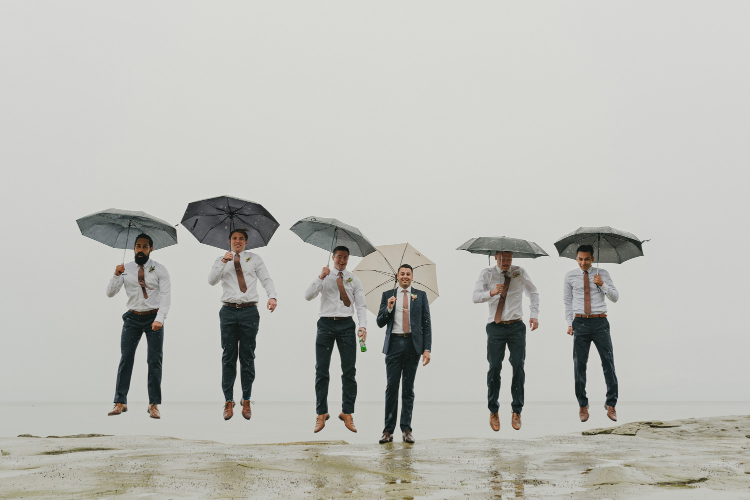 hornby island wedding in the rain