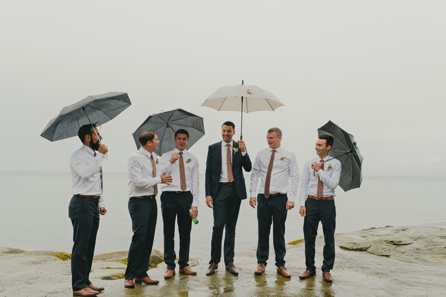 hornby island wedding in the rain