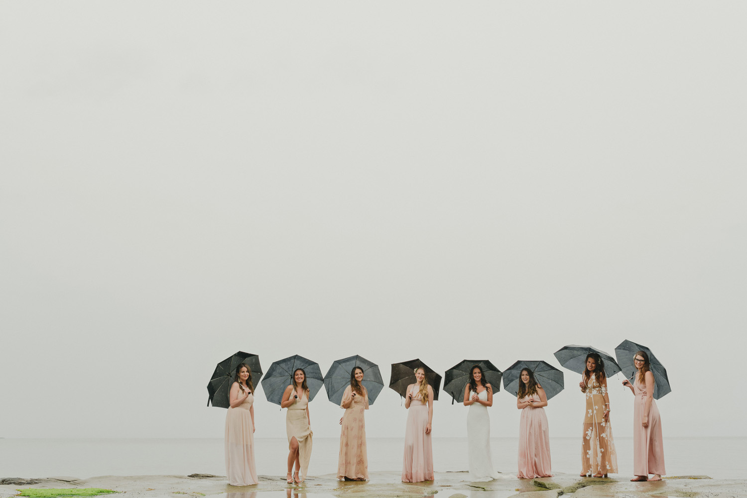 hornby island wedding in the rain