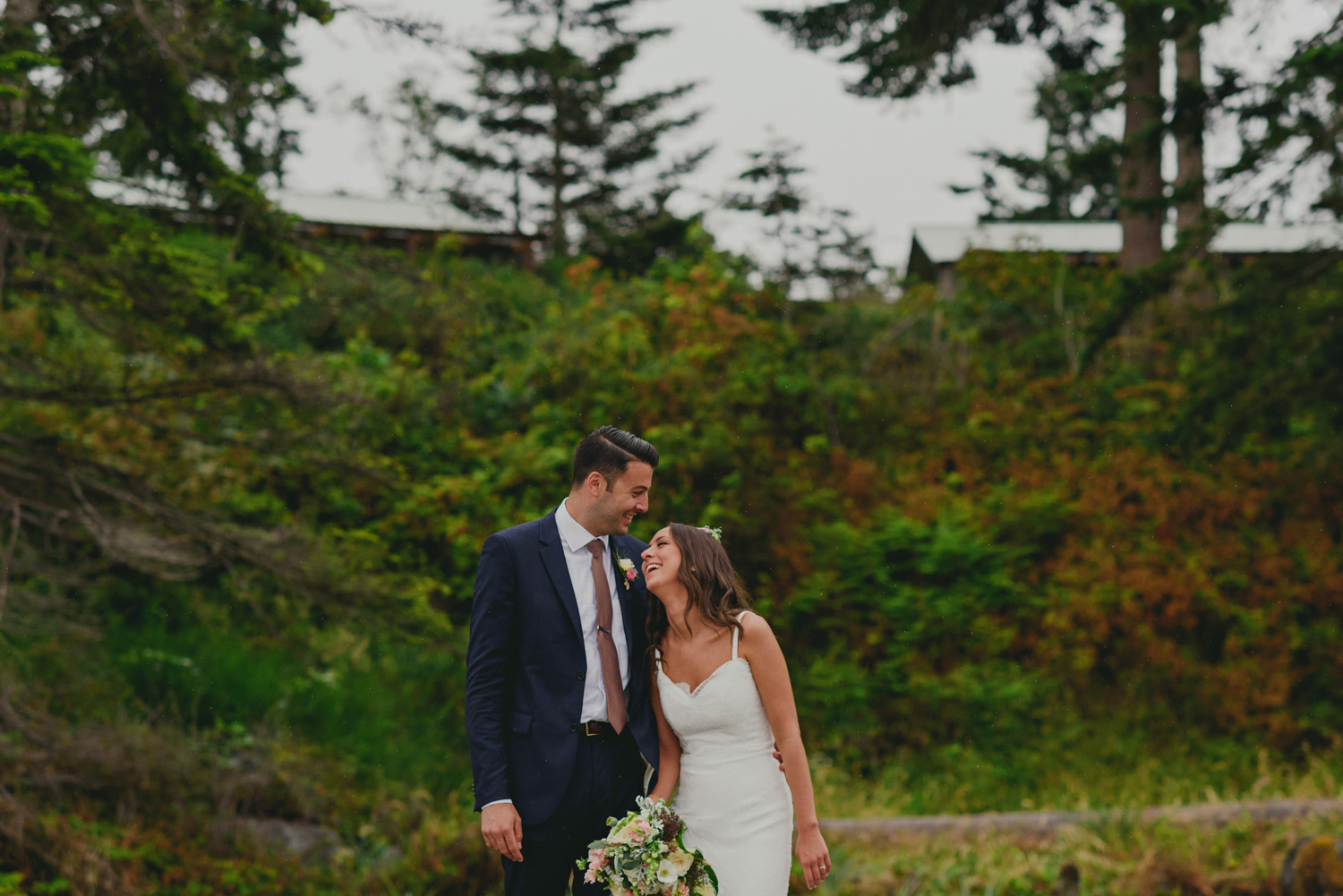 hornby island wedding in the rain