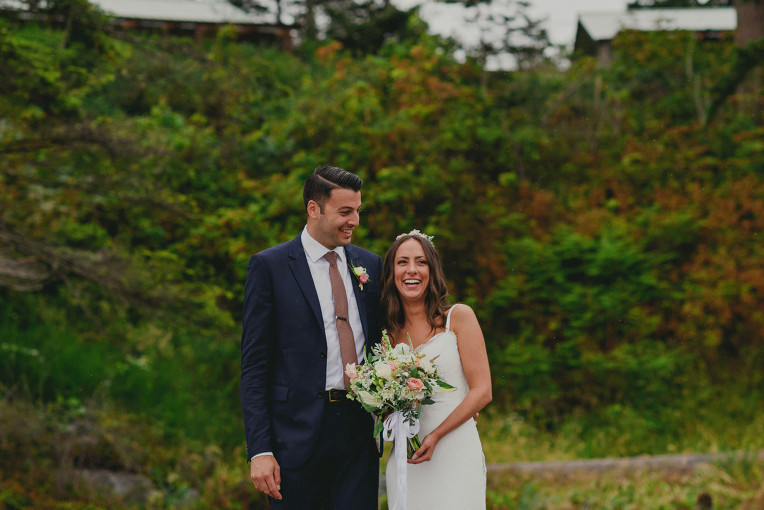 hornby island wedding in the rain