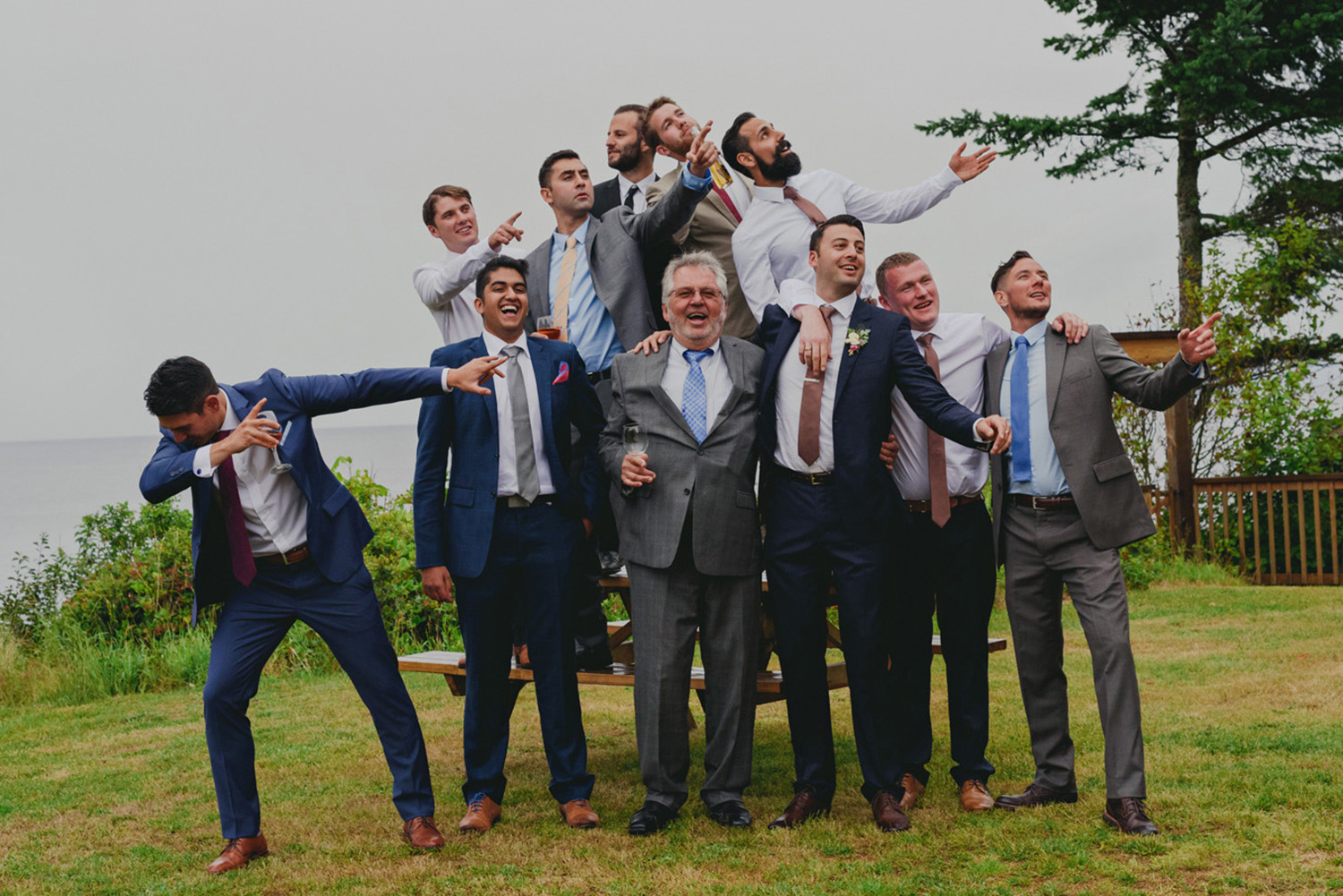 hornby island wedding in the rain