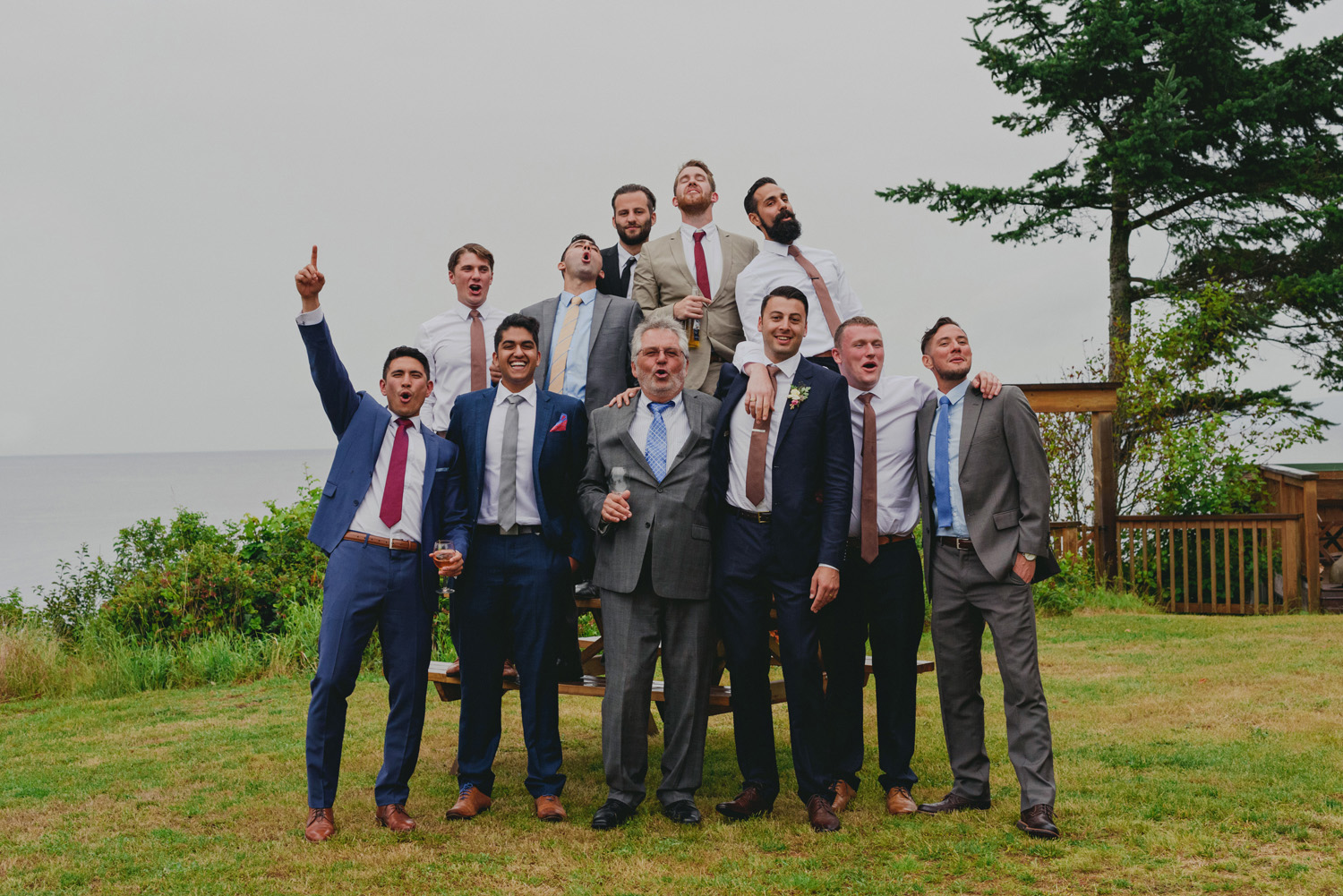 hornby island wedding in the rain