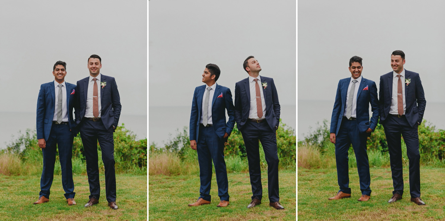 hornby island wedding in the rain