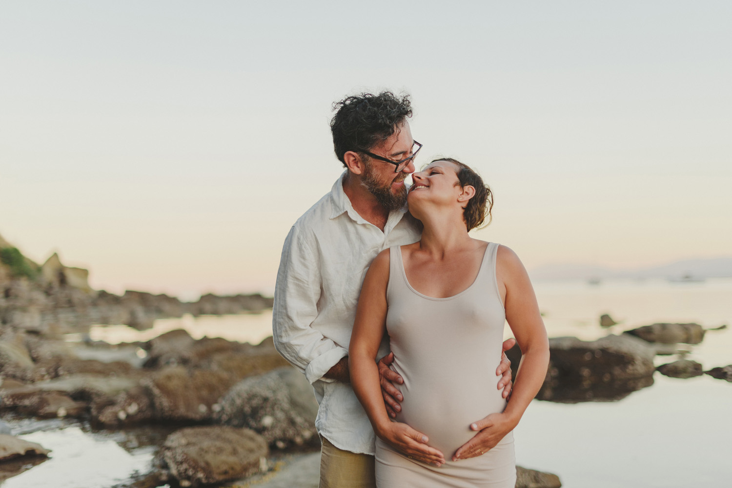 hornby island sunset maternity session