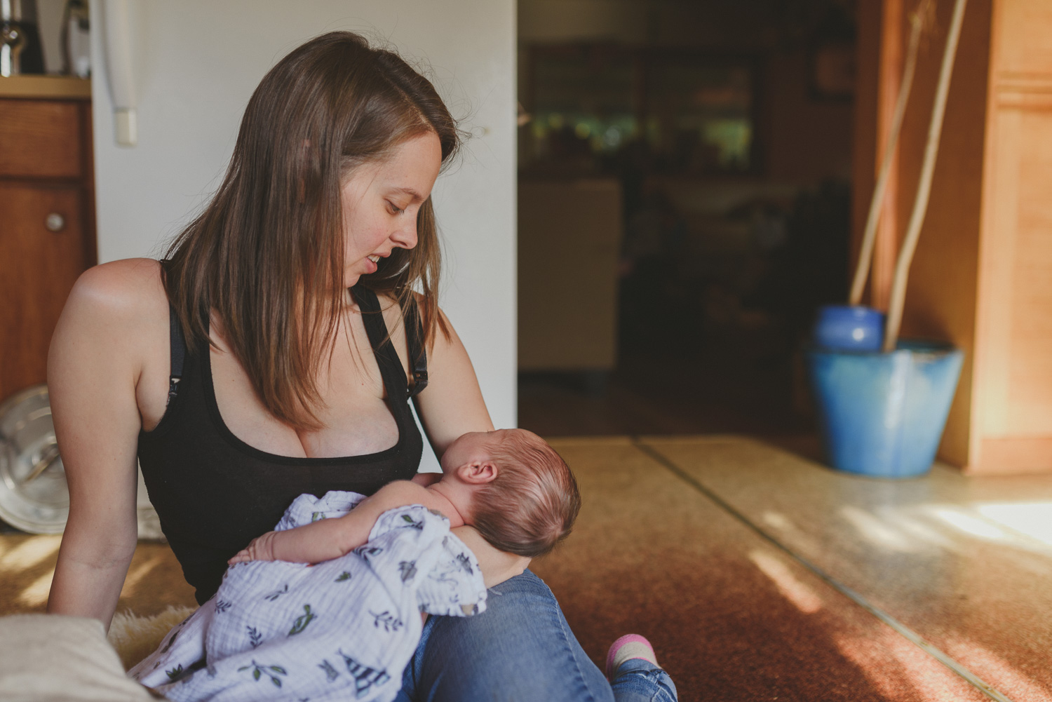 documentary at home newborn family session