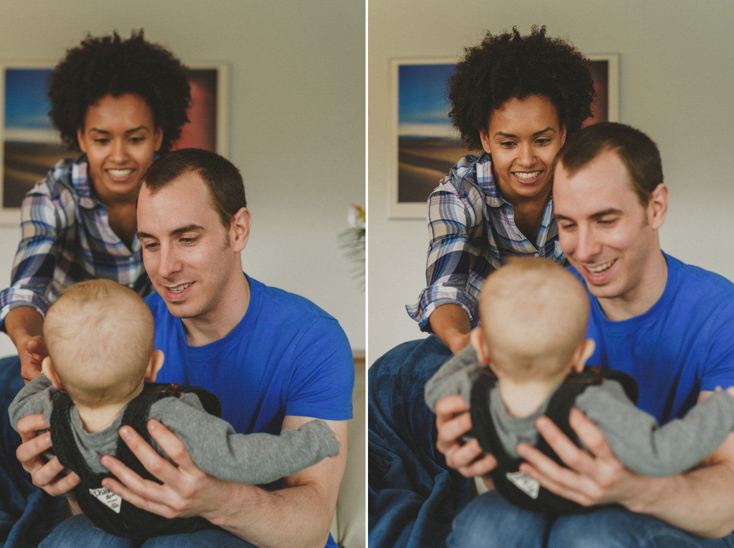 comox bc lifestyle family photography-candid portrait of a mixed race family in home