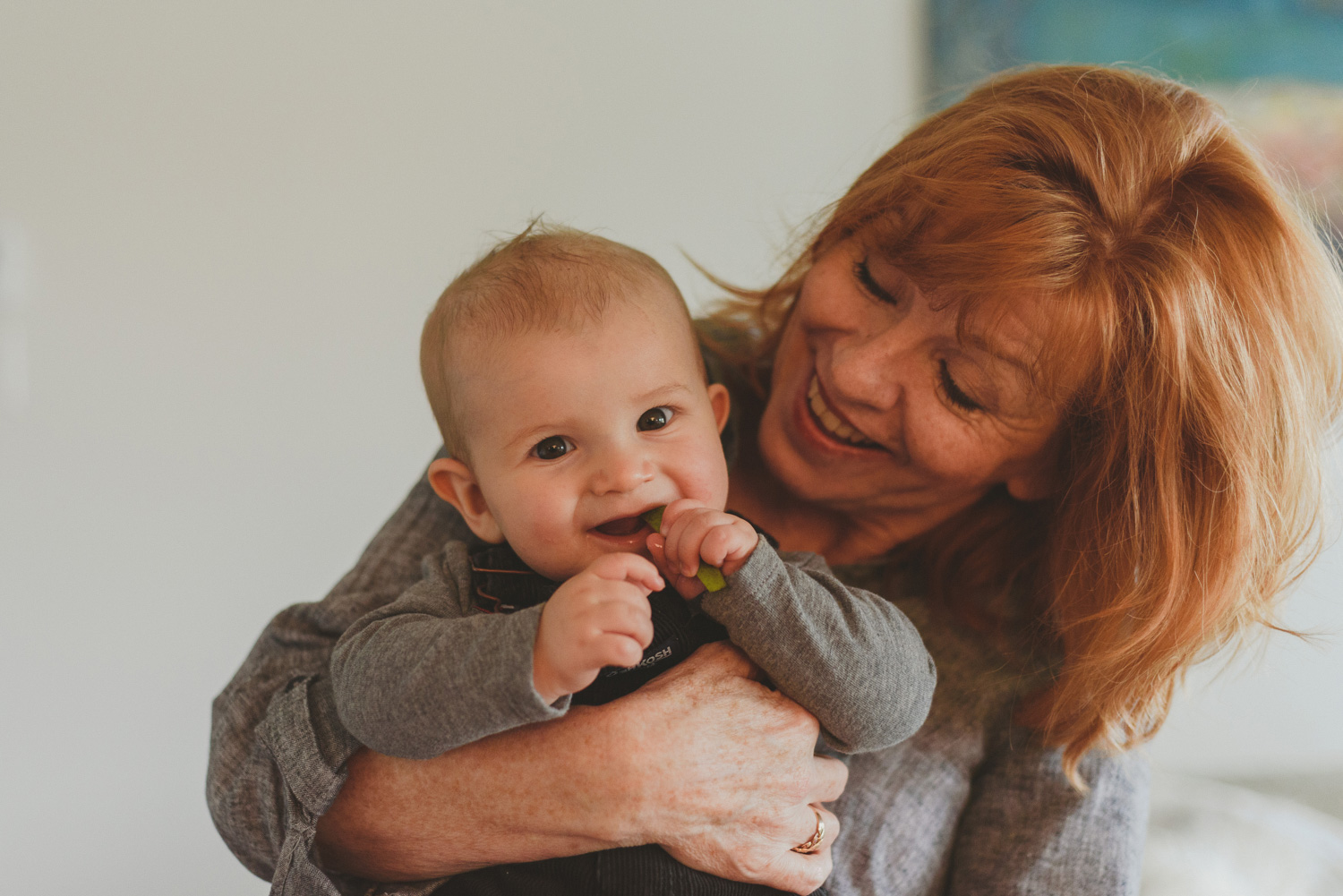 comox bc lifestyle family photography-grandma snuggling baby in home