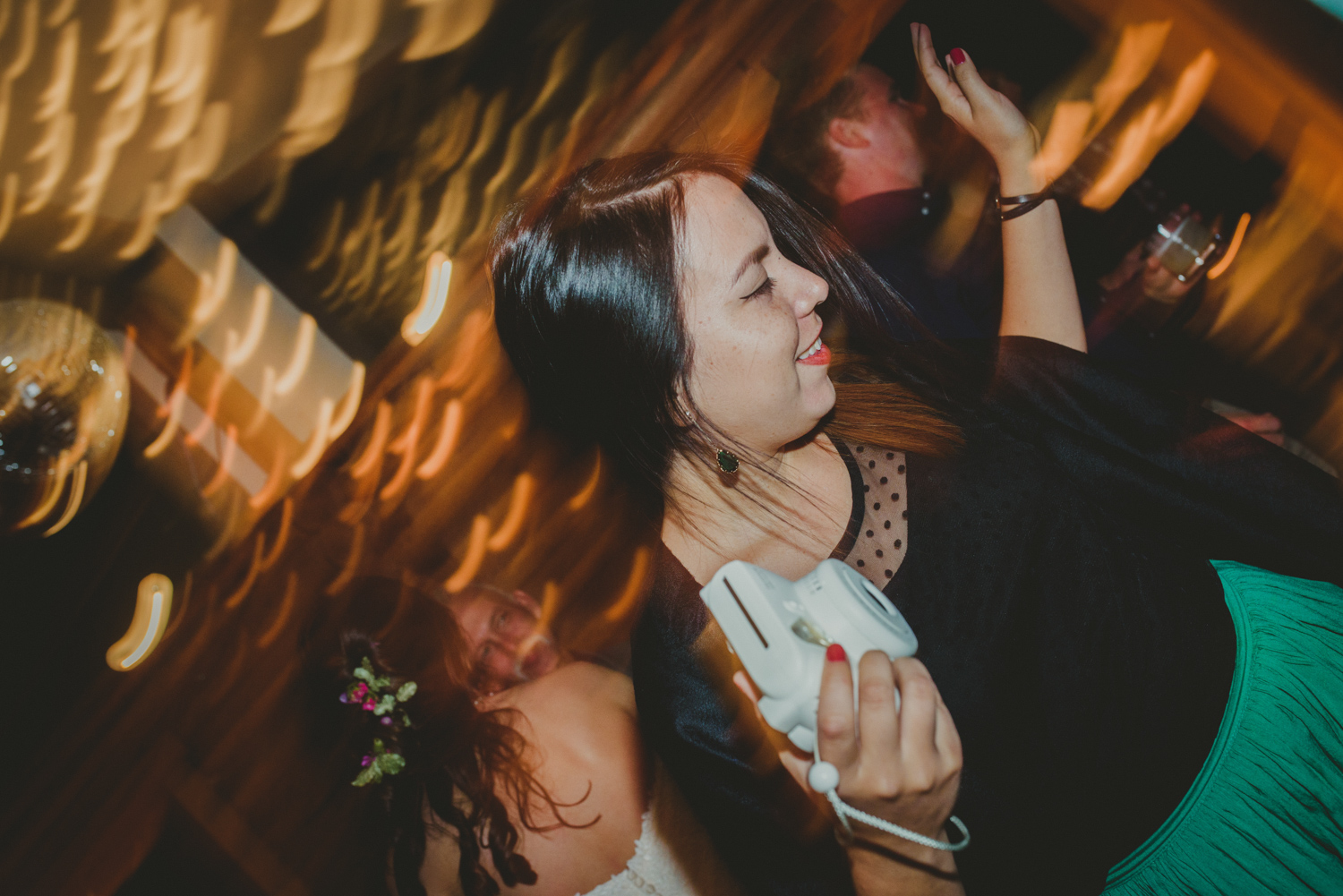 guests dancing with father at bodega ridge galiano island