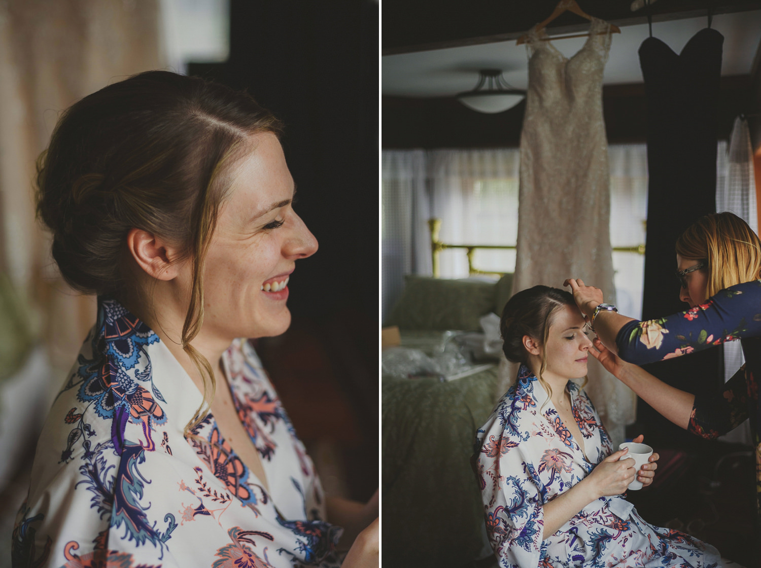 bride getting her make-up done at overbury resort thetis island wedding - 