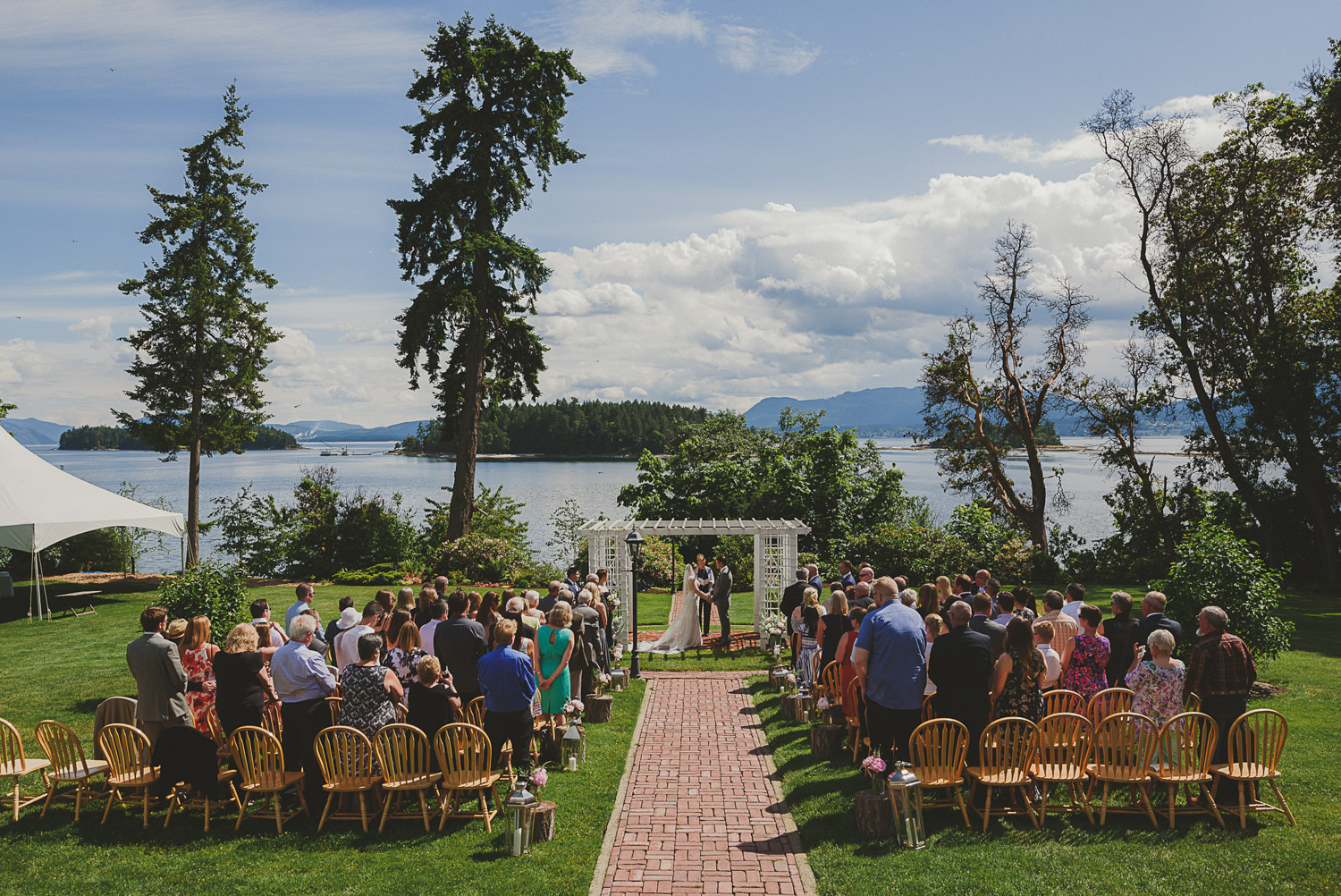 ceremony at overbury resort thetis island wedding 