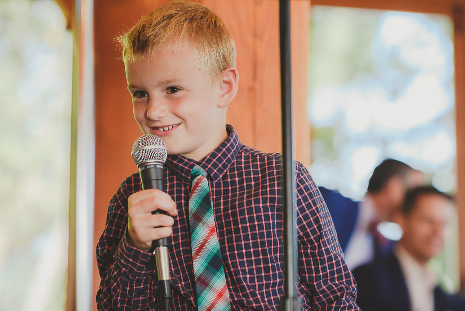 boy giving speech at overbury resort thetis island wedding 