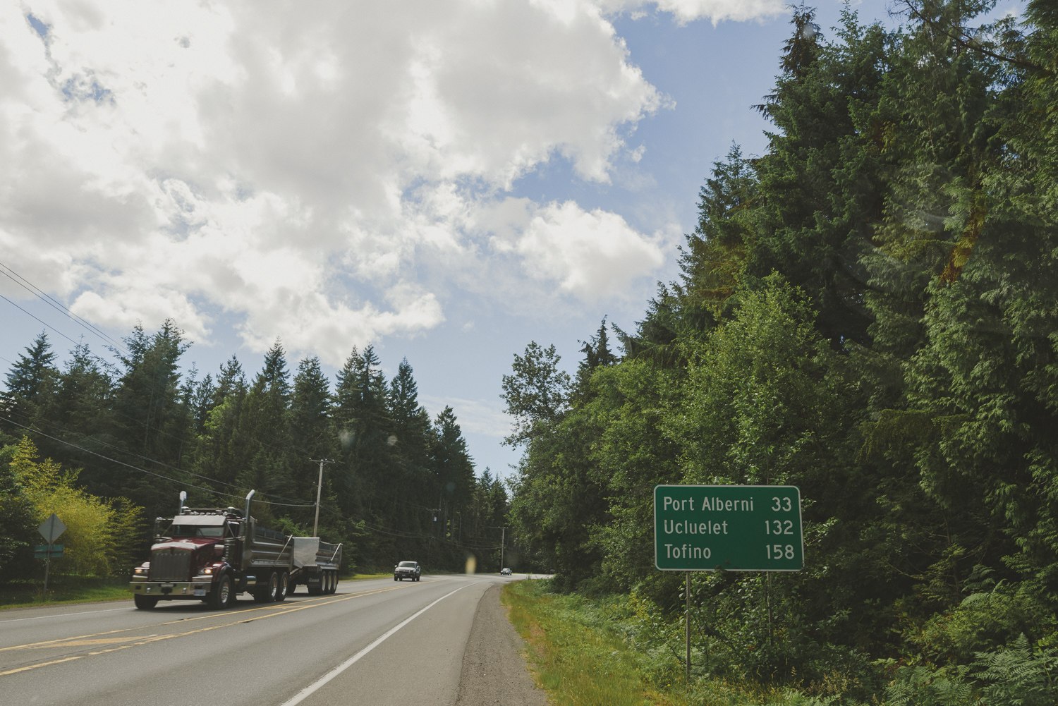 highway signs to the west coast vancouver island