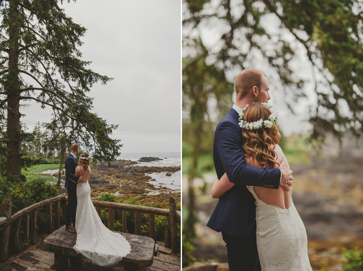 bride & groom overlooking west coast-black rock resort west coast wedding