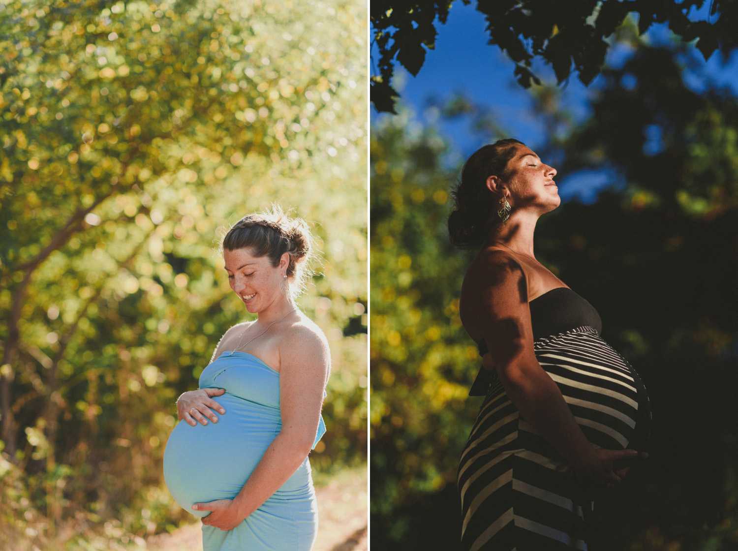 portraits of a young pregnant woman in sunlight-hornby island lifestyle maternity session
