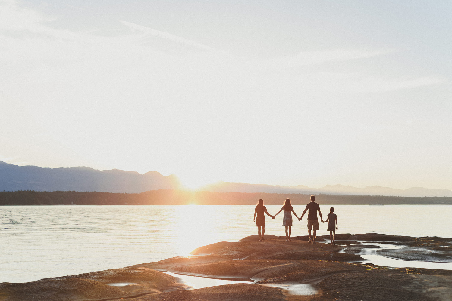 family session at sunset on hornby island vancouver island